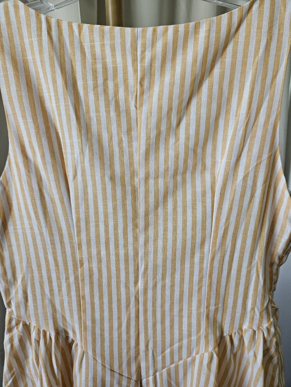 Shein Yellow & White Striped Sleeveless Side-Zip Dress Size Medium - Picture 7 of 8